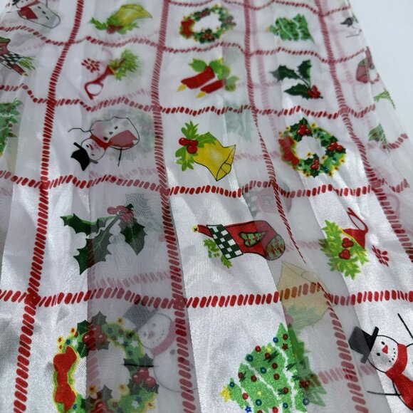 Vintage Scarf Christmas Holiday 56” Rectangle Long Snowman Holly Runner Cover - Picture 6 of 12